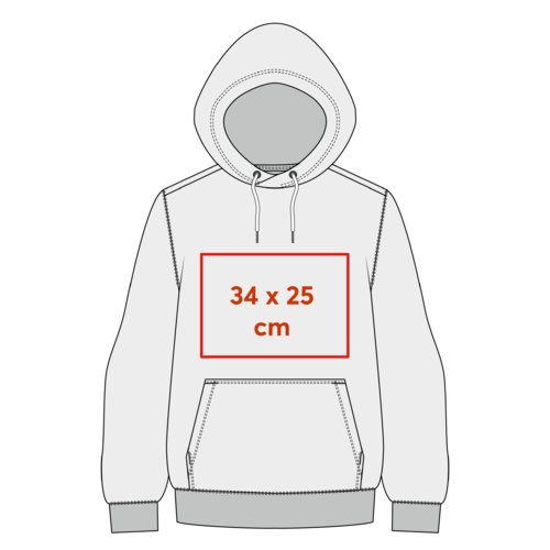 Szara bluza z kapturem (unisex) z kapturem i kieszeni&#261; typu kangur.