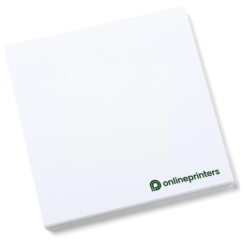 Kwadratowe, klejone karteczki samoprzylepne.