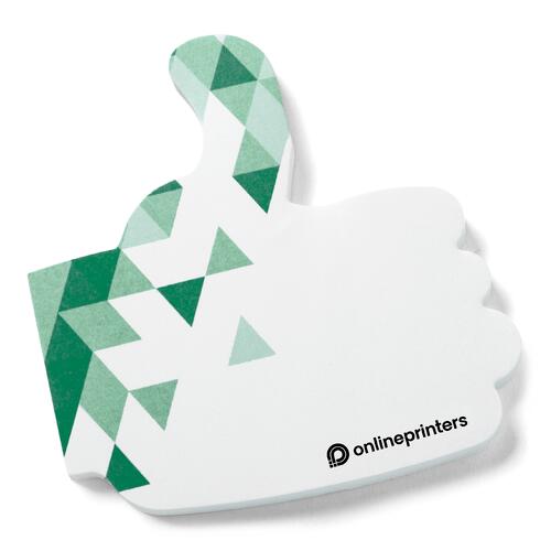 Bia&#322;e karteczki samoprzylepne w kszta&#322;cie kciuka do pisania notatek.