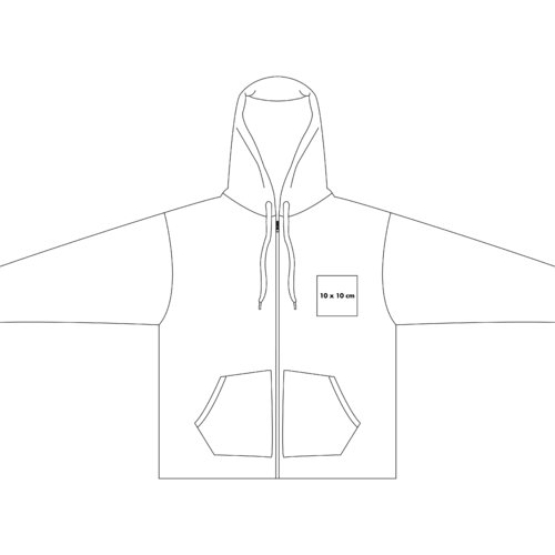 Bluza z kapturem, pe&#322;nym zamkiem b&#322;yskawicznym i kieszeniami typu kangur.