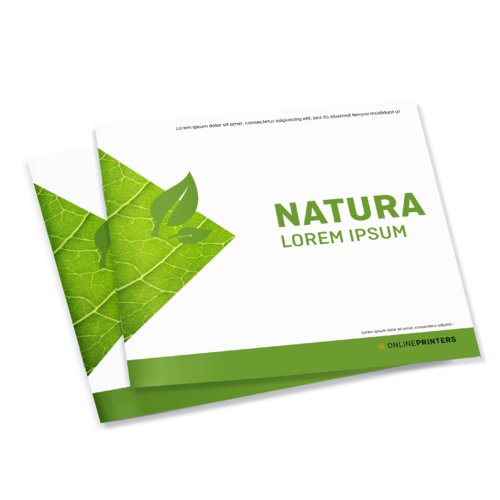Broszury format poziomy na naturalnym papierze ekologicznym, A5 1