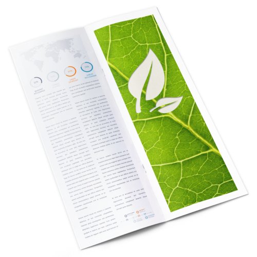 Broszury na naturalnym papierze ekologicznym, pionowy, połowa A4 2