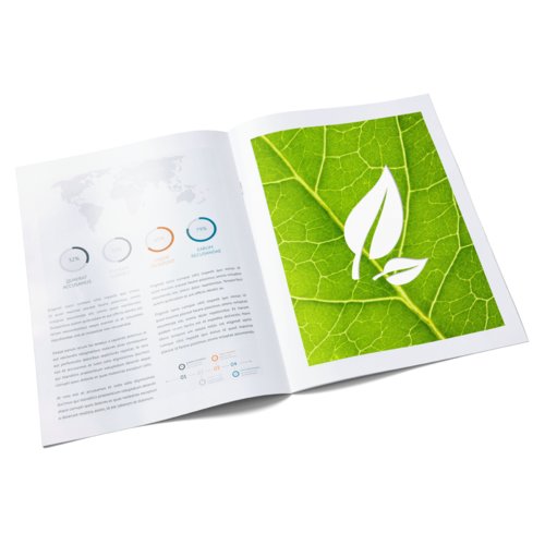 Broszury na naturalnym papierze ekologicznym, pionowy, A3 2