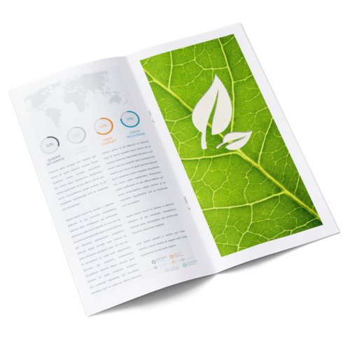 Broszury na naturalnym papierze ekologicznym, pionowy, DL specjalny 2