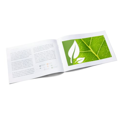 Broszury format poziomy na naturalnym papierze ekologicznym, połowa A4 2