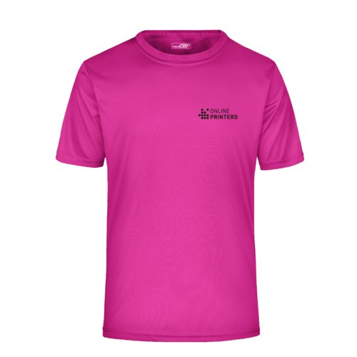 R&#380;owy poliestrowy T-shirt z krtkim r&#281;kawem.