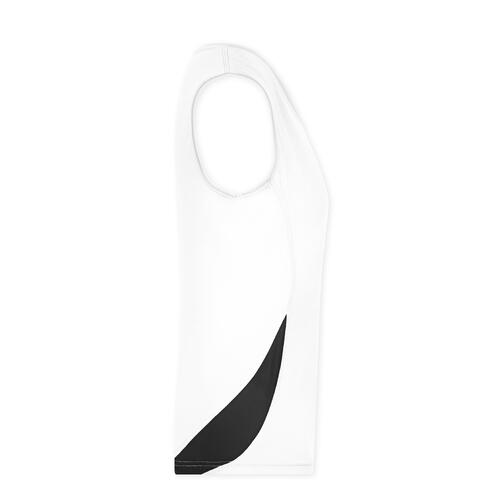 Bia&#322;o-czarny poliestrowy tank top damski.