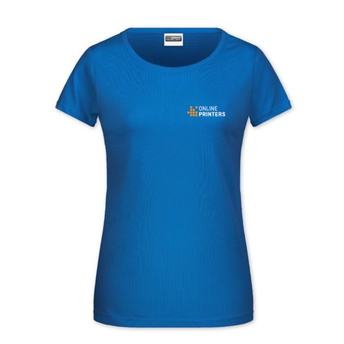 Krlewski niebieski bawe&#322;niany T-shirt damski z krtkim r&#281;kawem.
