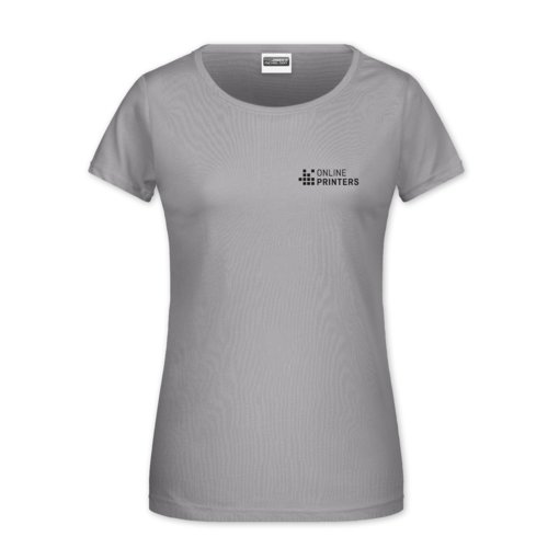 Jasnoszary bawe&#322;niany T-shirt damski z krtkim r&#281;kawem.
