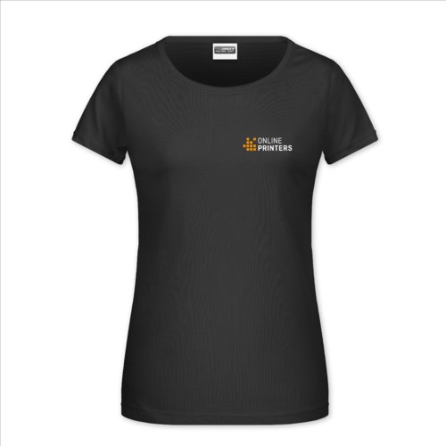 Czarny bawe&#322;niany T-shirt damski z krtkim r&#281;kawem.