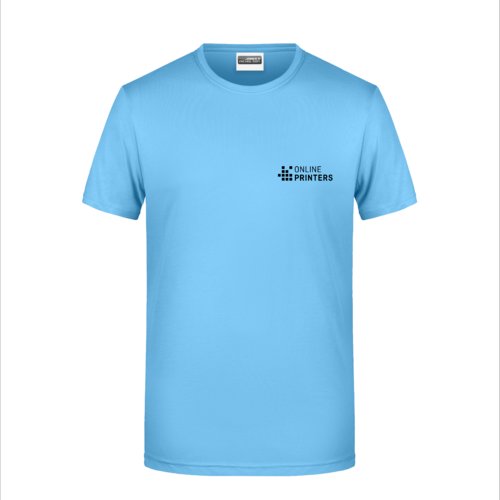 B&#322;&#281;kitny bawe&#322;niany T-shirt z krtkimi r&#281;kawami i okr&#261;g&#322;ym dekoltem.