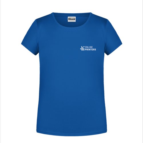 Krlewski niebieski bawe&#322;niany T-shirt dla dziewcz&#261;t z krtkimi r&#281;kawami.