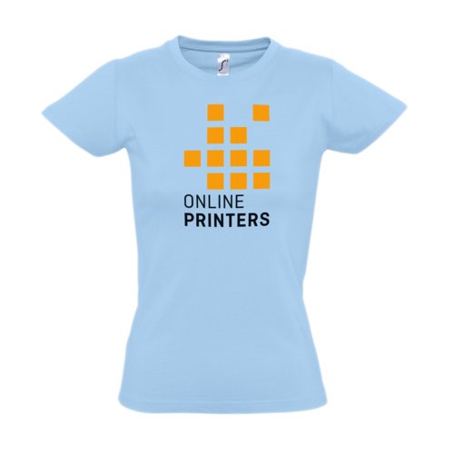 B&#322;&#281;kitny bawe&#322;niany T-shirt damski z krtkim r&#281;kawem.
