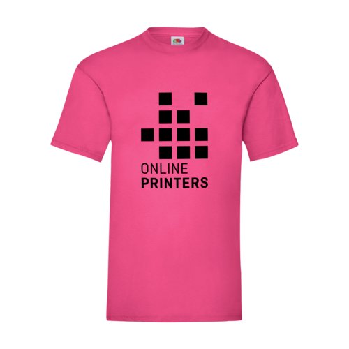 Fuksjowy bawe&#322;niany T-shirt m&#281;ski z krtkim r&#281;kawem.