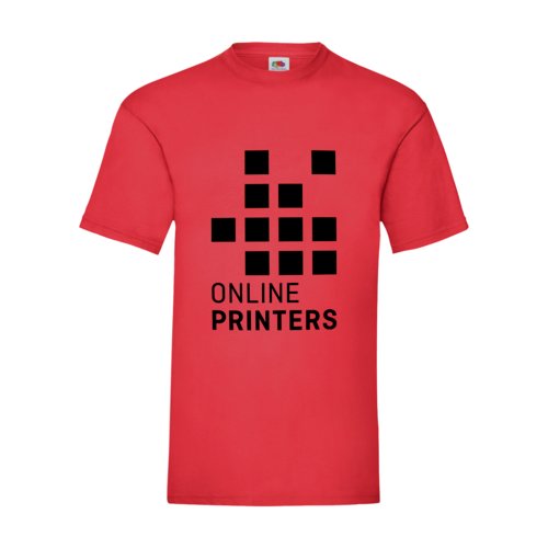 Czerwony bawe&#322;niany T-shirt m&#281;ski z krtkim r&#281;kawem i okr&#261;g&#322;ym dekoltem.