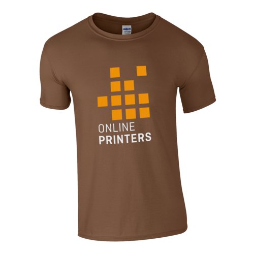 Br&#261;zowy bawe&#322;niany T-shirt m&#281;ski z krtkim r&#281;kawem.