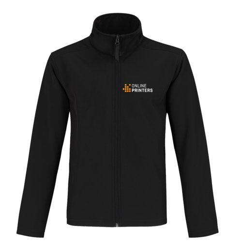 Czarna kurtka softshell z mieszanki poliestru i elastanu z pe&#322;nym zamkiem b&#322;yskawicznym.