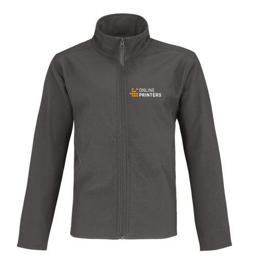 Ciemnoszara kurtka softshell z poliestru i elastanu dla m&#281;&#380;czyzn.