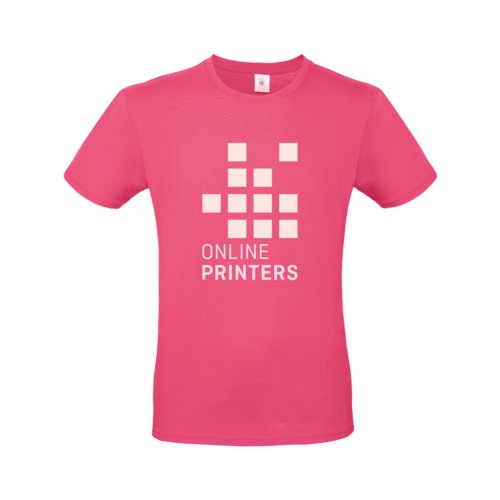 Fuksjowy bawe&#322;niany m&#281;ski T-shirt z krtkim r&#281;kawem.