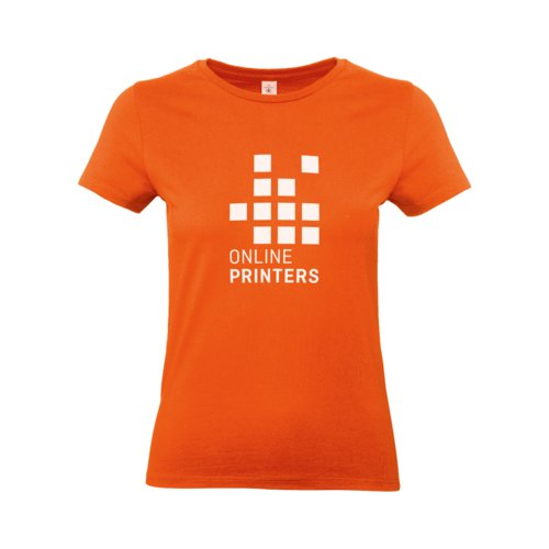 Pomara&#324;czowy damski T-shirt z bawe&#322;ny z krtkim r&#281;kawem.