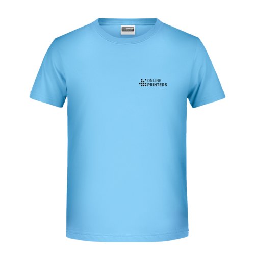 B&#322;&#281;kitny bawe&#322;niany T-shirt z krtkimi r&#281;kawami.