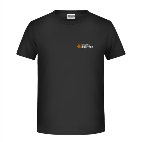 Czarny bawe&#322;niany T-shirt dla dzieci z krtkimi r&#281;kawami.