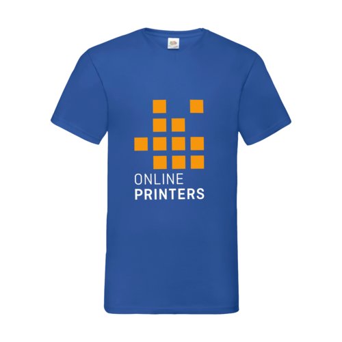 Krlewski niebieski bawe&#322;niany T-shirt z dekoltem w serek dla m&#281;&#380;czyzn.