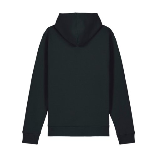 Czarna bluza z kapturem z mieszanki bawe&#322;ny z kieszeni&#261; kangurk&#261;.