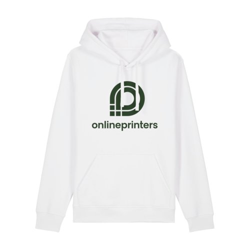 Bia&#322;a bluza z kapturem i kieszeni&#261; kangurk&#261;. Krj unisex.