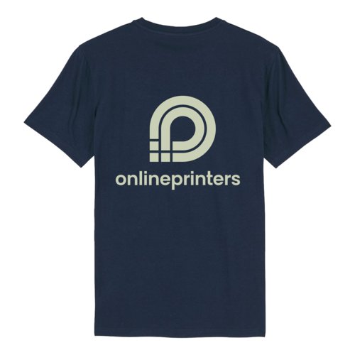 Granatowy T-shirt unisex z bawe&#322;ny organicznej z krtkim r&#281;kawem.