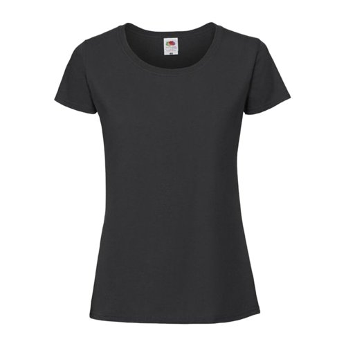 Czarny bawe&#322;niany damski T-shirt z krtkimi r&#281;kawami i okr&#261;g&#322;ym dekoltem.