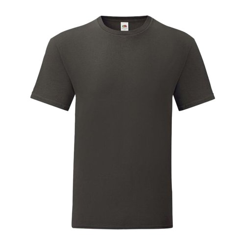 Ciemnoszary bawe&#322;niany T-shirt z krtkimi r&#281;kawami i okr&#261;g&#322;ym dekoltem.