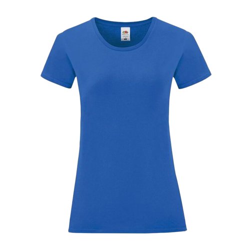 Krlewski niebieski bawe&#322;niany T-shirt damski z krtkim r&#281;kawem.