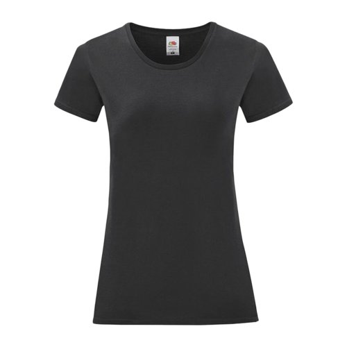 Czarny bawe&#322;niany damski T-shirt z krtkim r&#281;kawem.