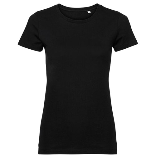 Czarny damski T-shirt z bawe&#322;ny organicznej z krtkimi r&#281;kawami.