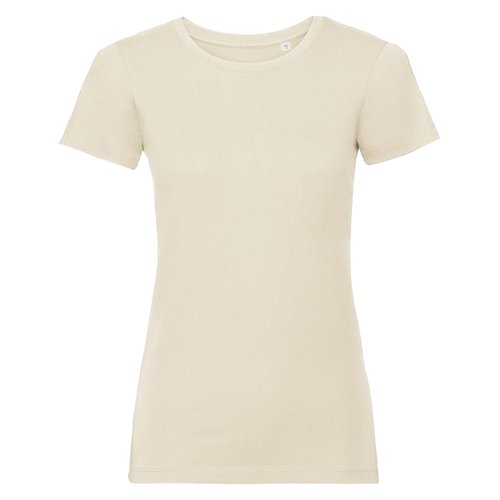 Be&#380;owy bawe&#322;niany T-shirt damski z krtkim r&#281;kawem.