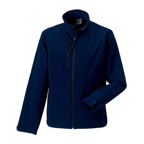 Granatowa kurtka softshell z poliestru i elastanu dla m&#281;&#380;czyzn.