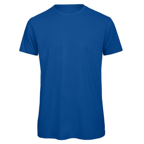 Krlewski niebieski T-shirt z bawe&#322;ny organicznej z krtkimi r&#281;kawami.