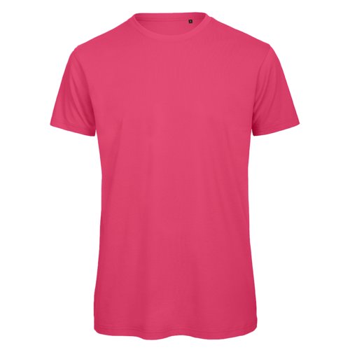 Fuksjowy T-shirt z bawe&#322;ny organicznej z krtkim r&#281;kawem.