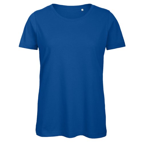 Krlewski niebieski bawe&#322;niany T-shirt organiczny dla kobiet z krtkim r&#281;kawem.