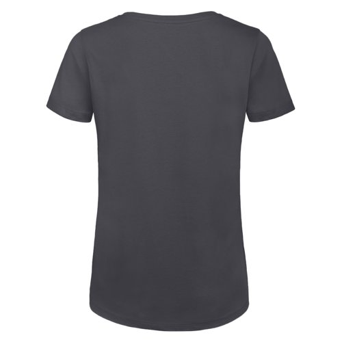 Ciemnoszary damski T-shirt z bawe&#322;ny organicznej z krtkim r&#281;kawem.