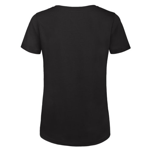 Czarny damski T-shirt z bawe&#322;ny organicznej z krtkimi r&#281;kawami.