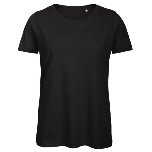 Czarny bawe&#322;niany damski T-shirt z krtkim r&#281;kawem.