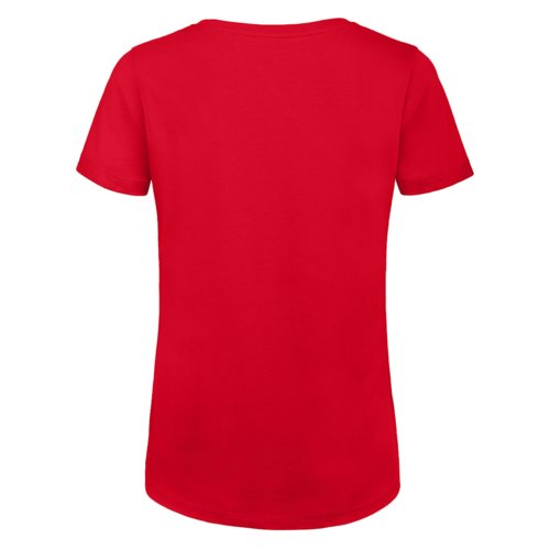 Czerwony T-shirt z bawe&#322;ny organicznej z krtkimi r&#281;kawami i okr&#261;g&#322;ym dekoltem.