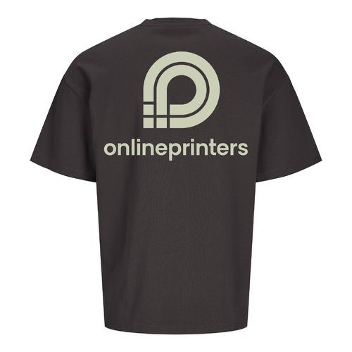 Antracytowy T-shirt unisex oversize z bawe&#322;ny organicznej.