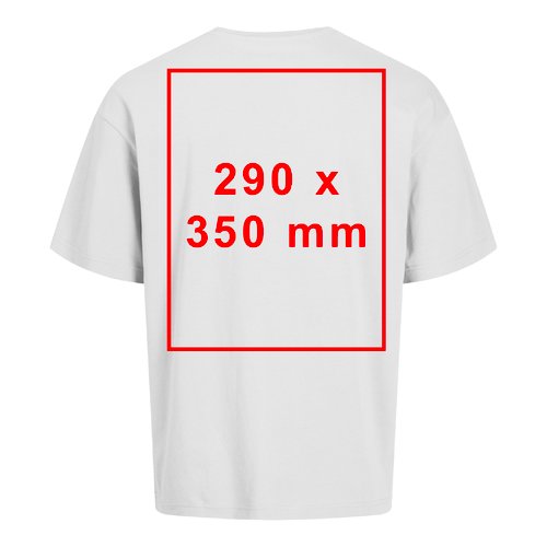 Bia&#322;y bawe&#322;niany T-shirt o kroju oversize, unisex.