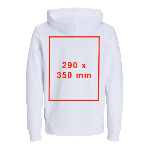 Biała bluza z kapturem ze sznurkiem, unisex.