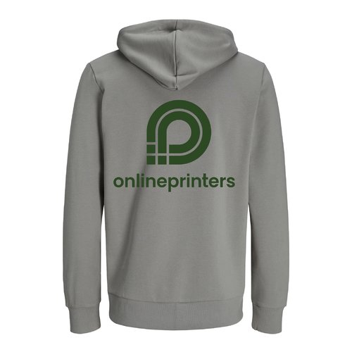 Szara bluza z kapturem wykonana z bawe&#322;ny organicznej i recyklingowej, krj unisex i kaptur.