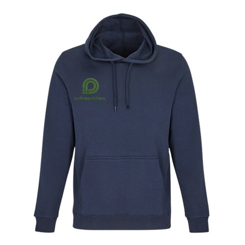 Granatowa bluza z kapturem z mieszanki bawełny z kapturem i kieszenią typu kangur.