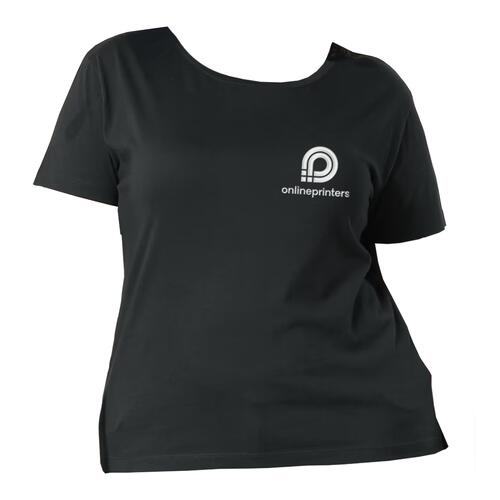 Czarny damski T-shirt z bawełny organicznej z kr�tkim rękawem.